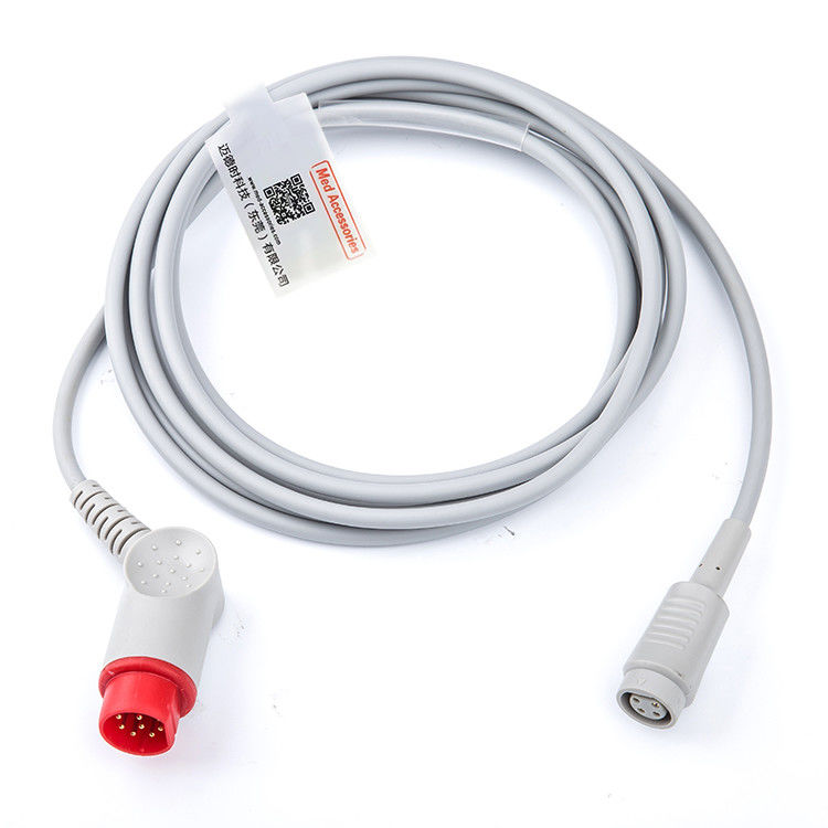 كابل محول IBP المحمول TPU متوافق Mindray إلى MR 12 Pin IBP Transducer