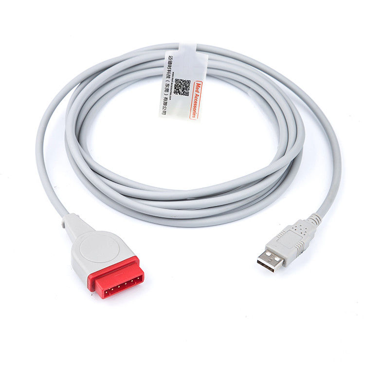 كابل محول TPU IBP رمادي متوافق مع GE Marquette إلى USB