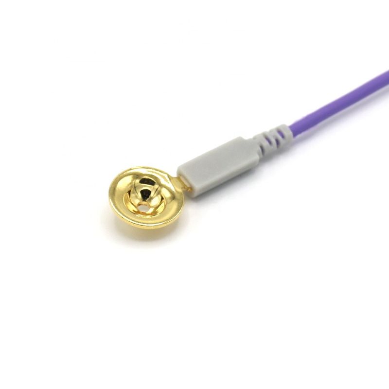 10 الرصاص لوازم مراقبة المرضى الأخرى كابل EEG Dia 1.5mm مع كوب مطلي بالذهب