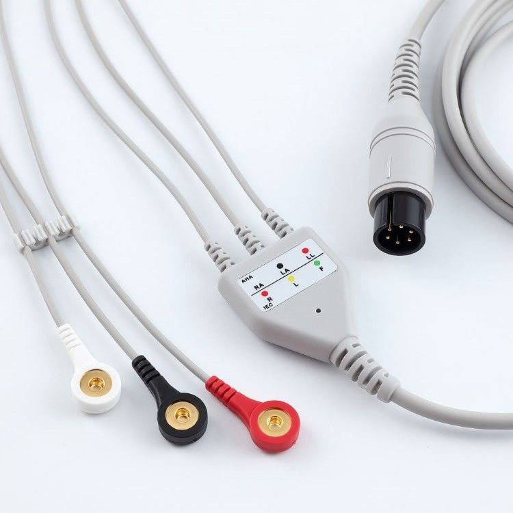 ملحقات الطبية كابل مراقبة ECG BCI طبي 6 دبوس 5 خيوط متعددة الأغراض 0.9m الحجم