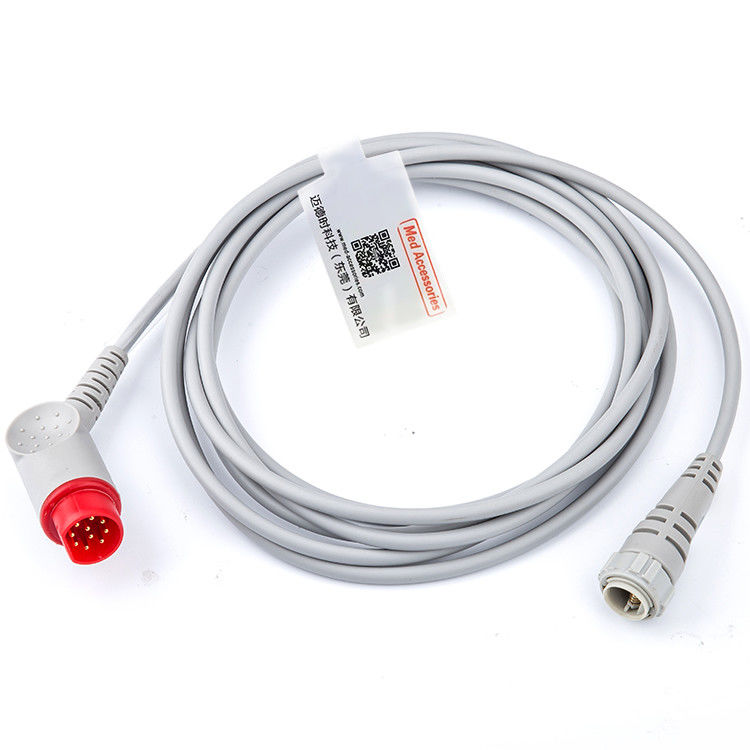 كابل محول IBP المحمول TPU متوافق Mindray إلى MR 12 Pin IBP Transducer