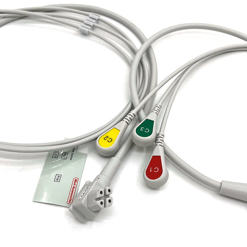 PH 10lead TC30 أسلاك الرصاص ECG مراقبة الكابل الرمادي اللون اللاتكس الحرة متعددة الوظائف