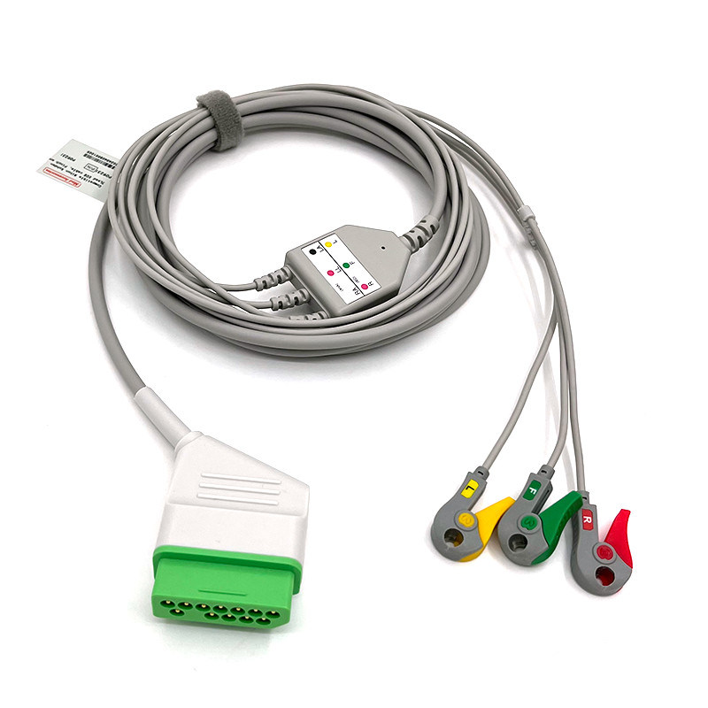 نيهون كوهدن 12pin ECG مراقب كابل رمادي لون لاتكس مجاني متعدد الوظائف