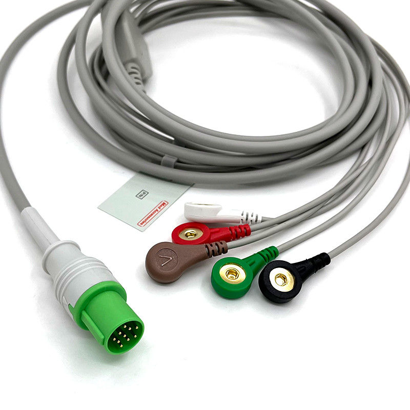 GE Helige 10 Pin ECG 5lead ECG Med Accessories Medical ECG Monitor كابل متعدد الأغراض 0.9m الحجم