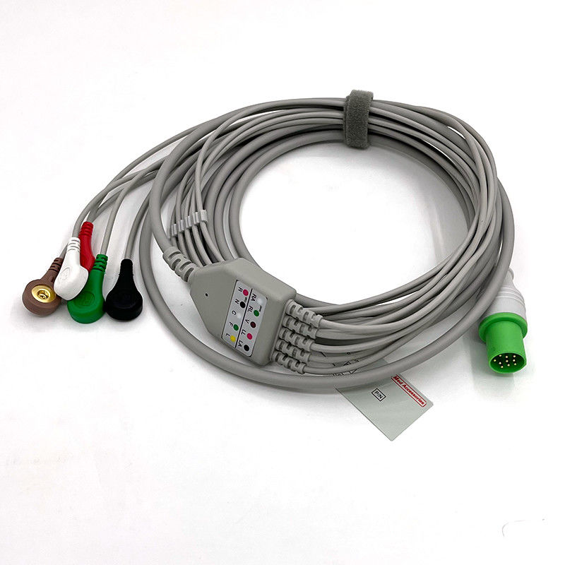 GE Helige 10 Pin ECG 5lead ECG Med Accessories Medical ECG Monitor كابل متعدد الأغراض 0.9m الحجم