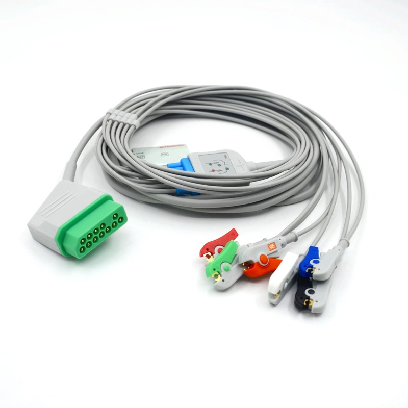 متوافقة نيهون كوهدن 12 دبوس 6 يؤدي كابل مراقبة ECG للمعدات الطبية