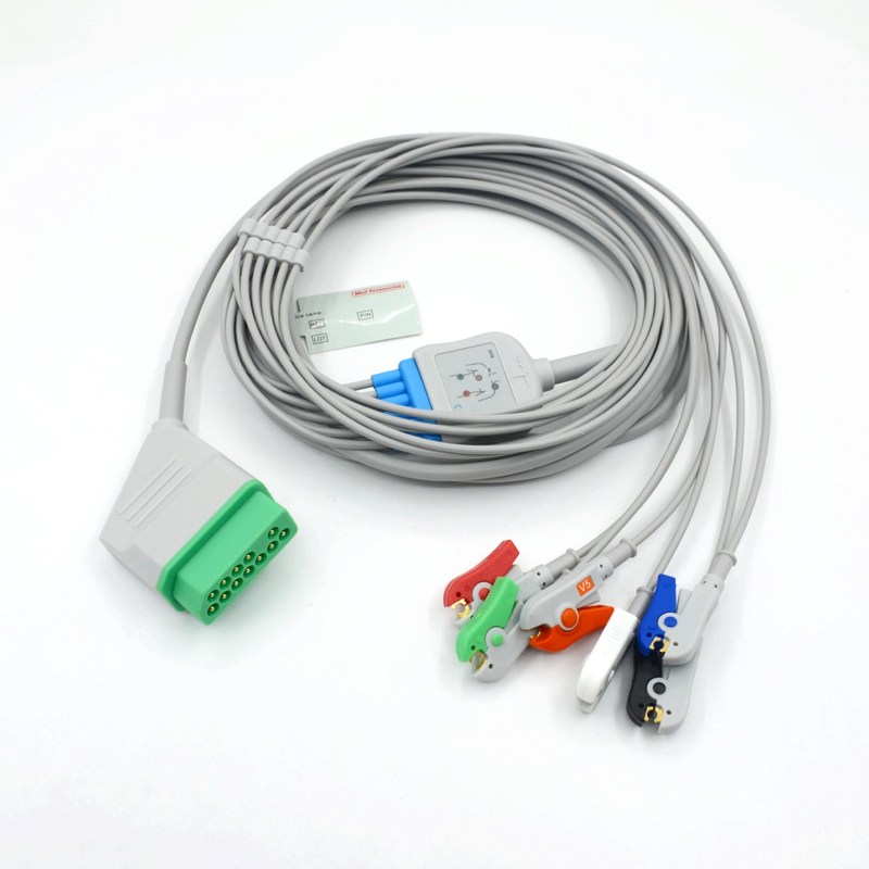 متوافقة نيهون كوهدن 12 دبوس 6 يؤدي كابل مراقبة ECG للمعدات الطبية