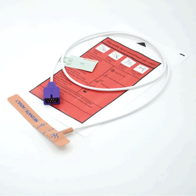 الملحقات الطبية الموردة النسيج الممتد متوافق مع Nellcor 9pin مستشعر SpO2 لمرة واحدة للطفل حديث الولادة / البالغ