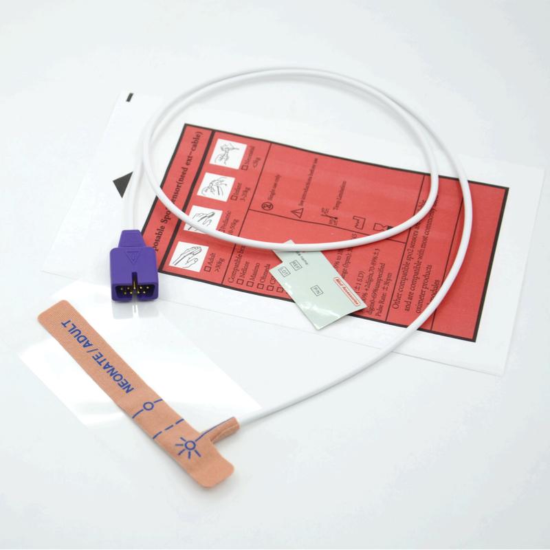 الملحقات الطبية الموردة النسيج الممتد متوافق مع Nellcor 9pin مستشعر SpO2 لمرة واحدة للطفل حديث الولادة / البالغ