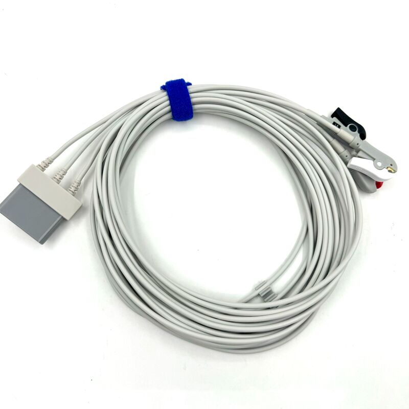 High Quality Med Accessories RoHS Certified Diagnostic Silicone IEC Color 3-Lead Grabber ECG Cable Leadwire
