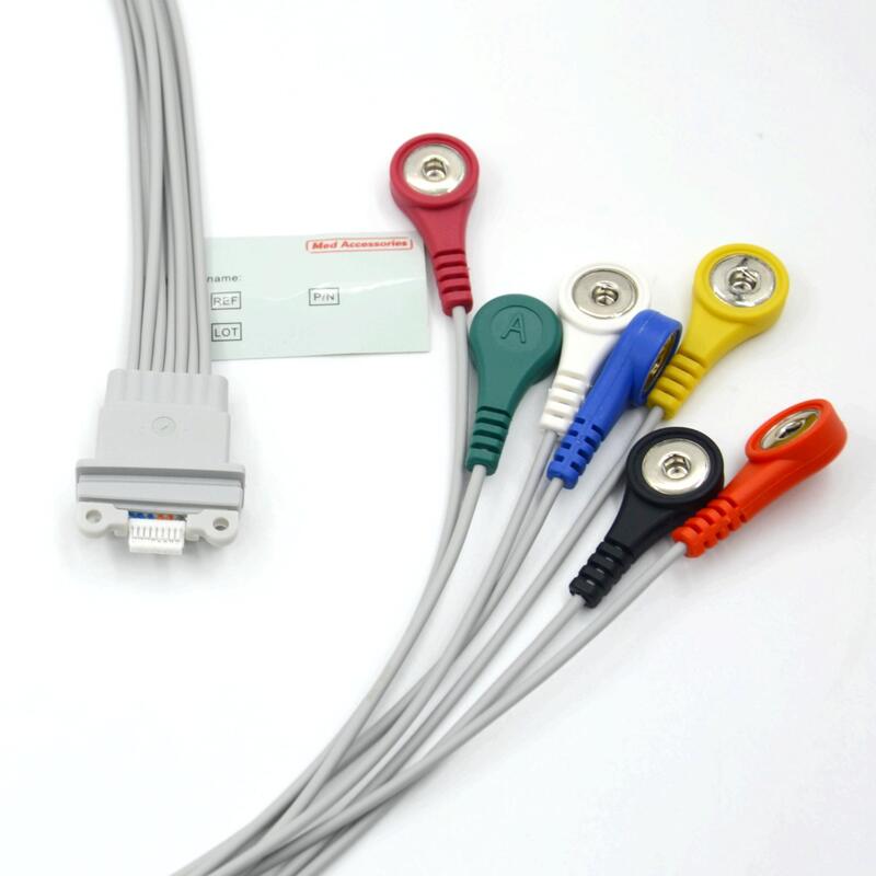 ملحقات Med 7-Leads TPU EKG كابل Snap Monitor ملحقات جهاز تشخيص طبي معتمد من ISO Class I متوافق مع Schille