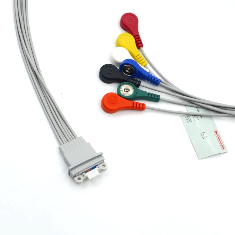 ملحقات Med 7-Leads TPU EKG كابل Snap Monitor ملحقات جهاز تشخيص طبي معتمد من ISO Class I متوافق مع Schille